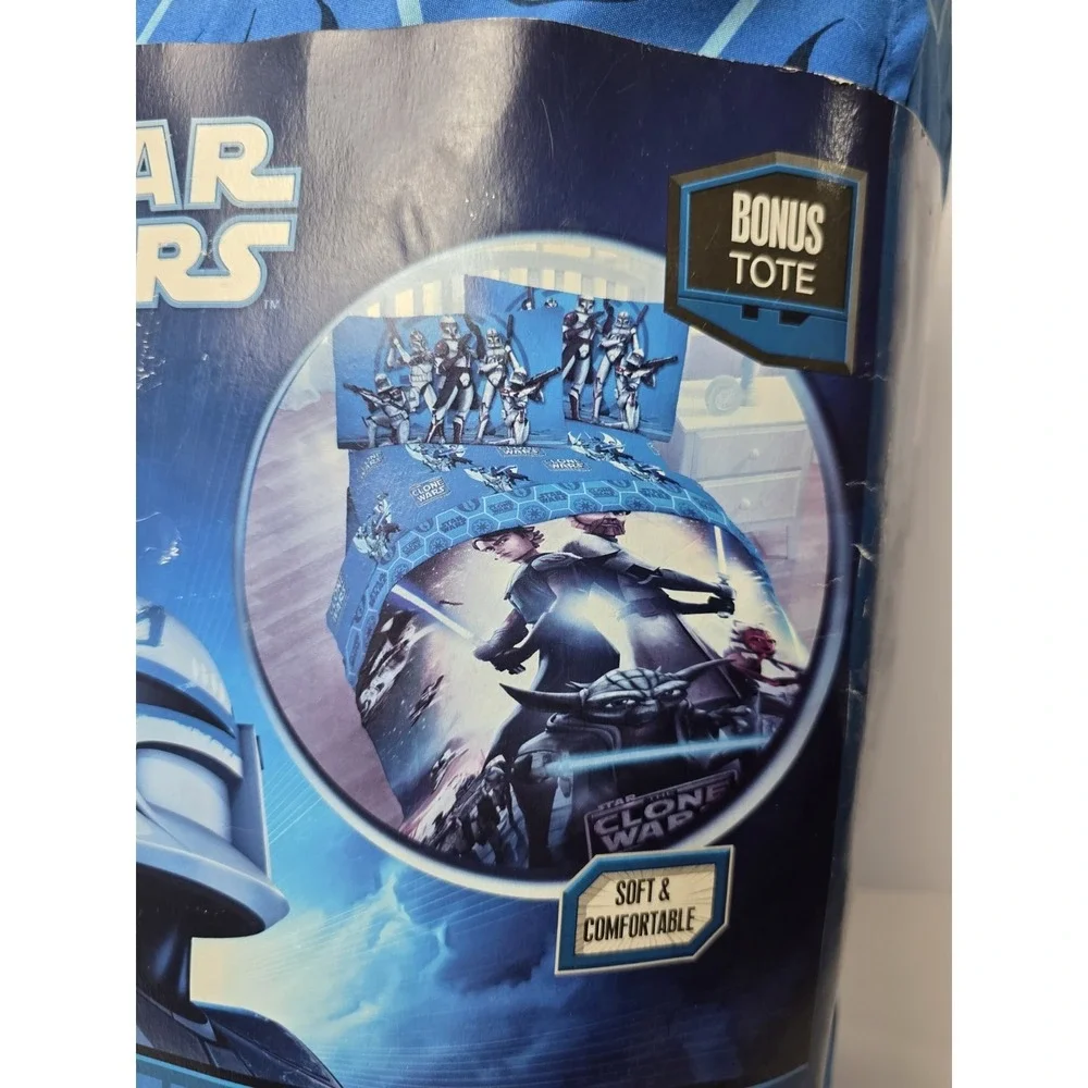 Star Wars Clone‎ Wars twin comforter microfiber Nwot 63x86